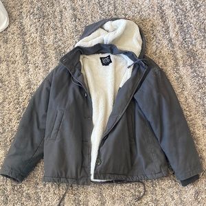 Urban Outfitters Grey Sherpa Lined Winter Jacket - Small